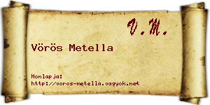 Vörös Metella névjegykártya